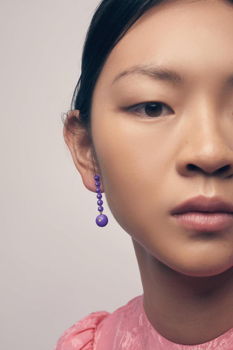 Dolores promesas Pendientes Hibiscus Lila