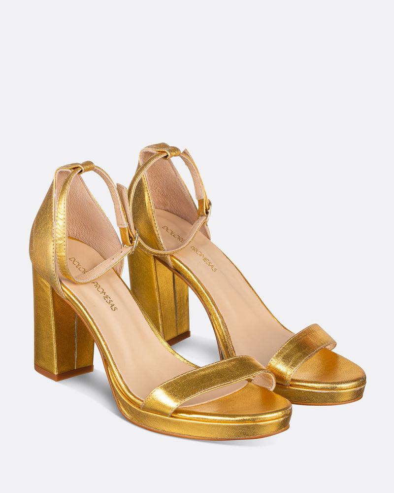 Dolores Promesas Sandalia Tacón Dorada Baila
