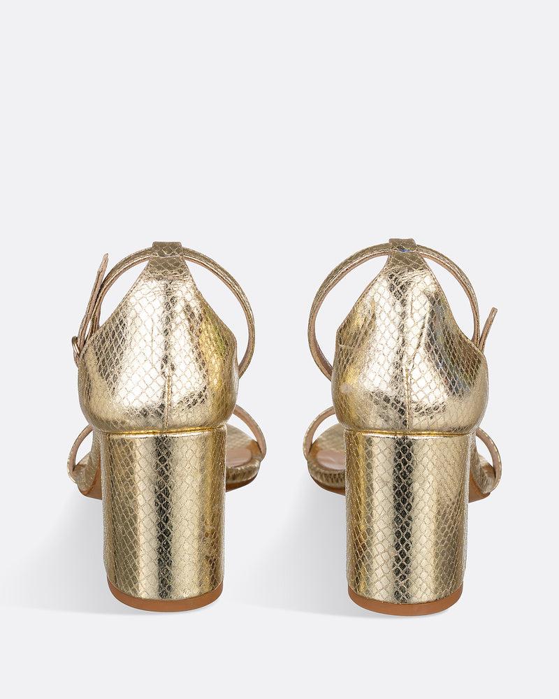 Dolores Promesas Sandalia Tacón Dorada Sonríe