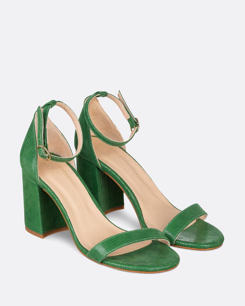 Dolores Promesas Sandalia Tacón Verde Sonríe