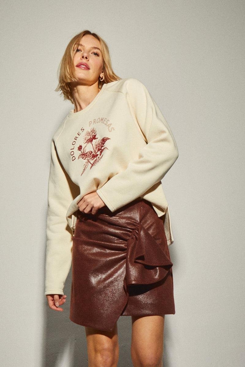 Dolores promesas Sudadera Beige Estampado Floral