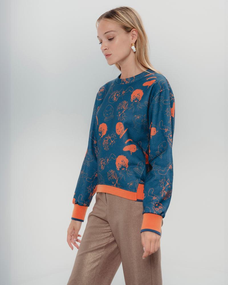 Dolores Promesas Sudadera Marina Azul Naranja