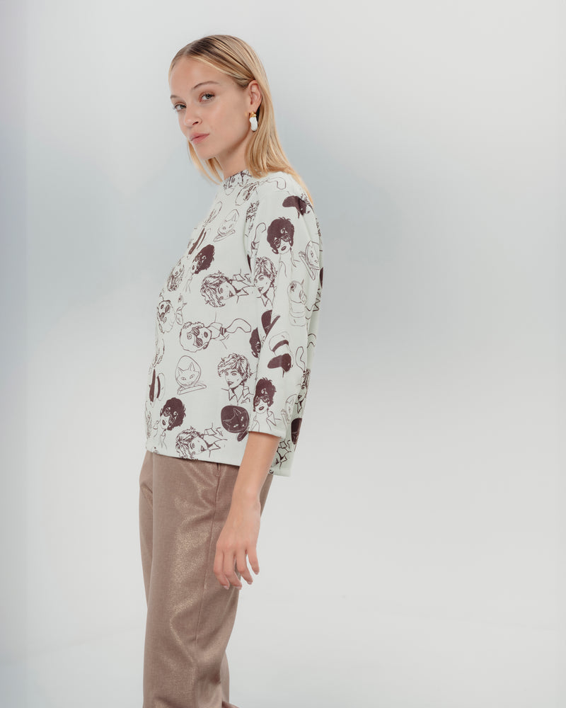 Dolores Promesas Sudadera Marina Estampada Celeste