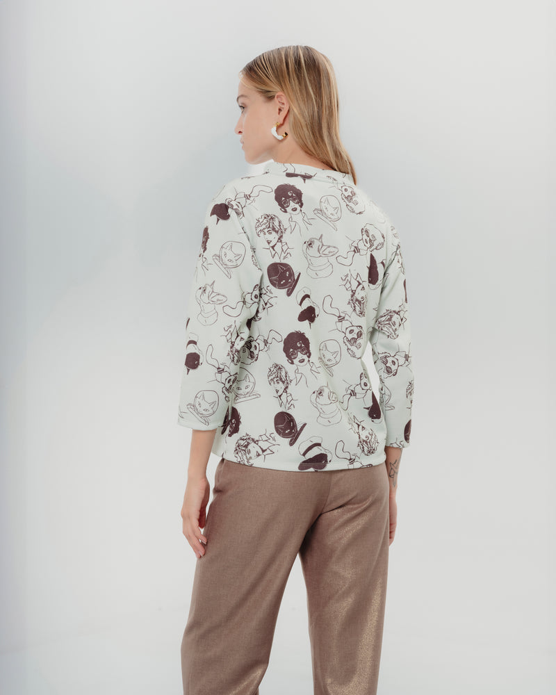 Dolores Promesas Sudadera Marina Estampada Celeste