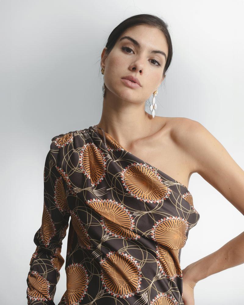 Dolores Promesas Vestido Midi Asimétrico Siena