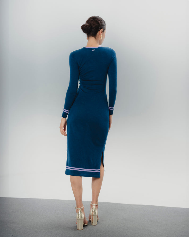 Dolores Promesas Vestido Midi Azul Promesas Marta