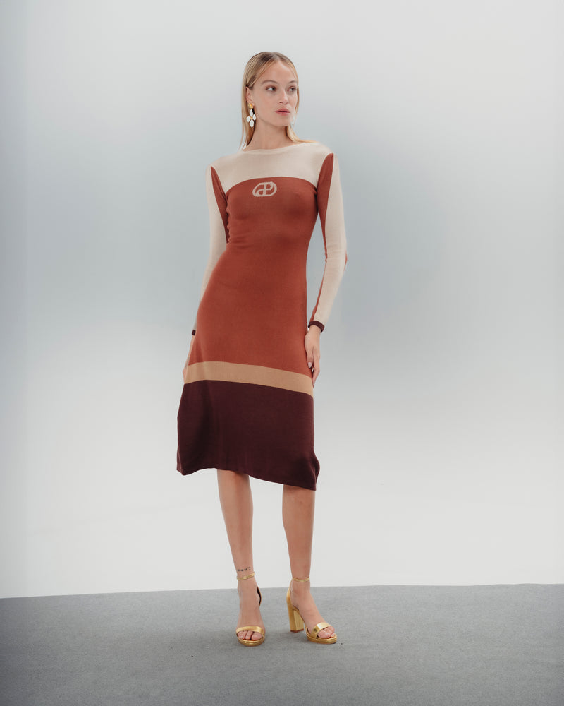 Dolores Promesas Vestido Midi Color Block Jimena