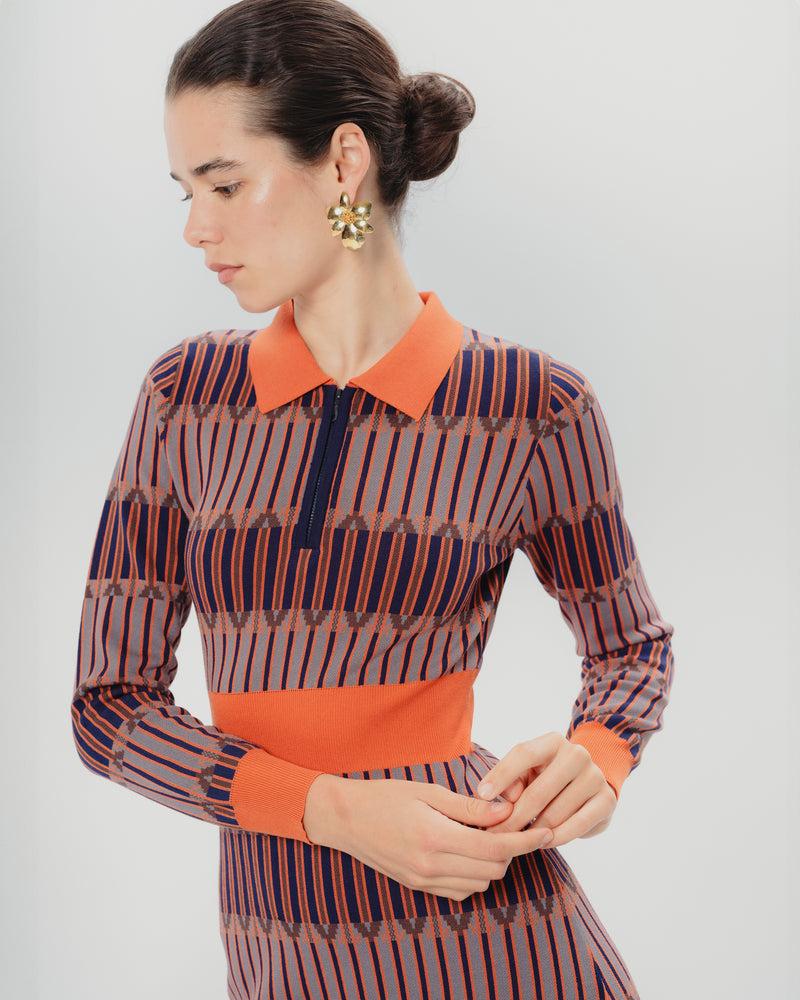 Dolores Promesas Vestido Midi Color Block Luna