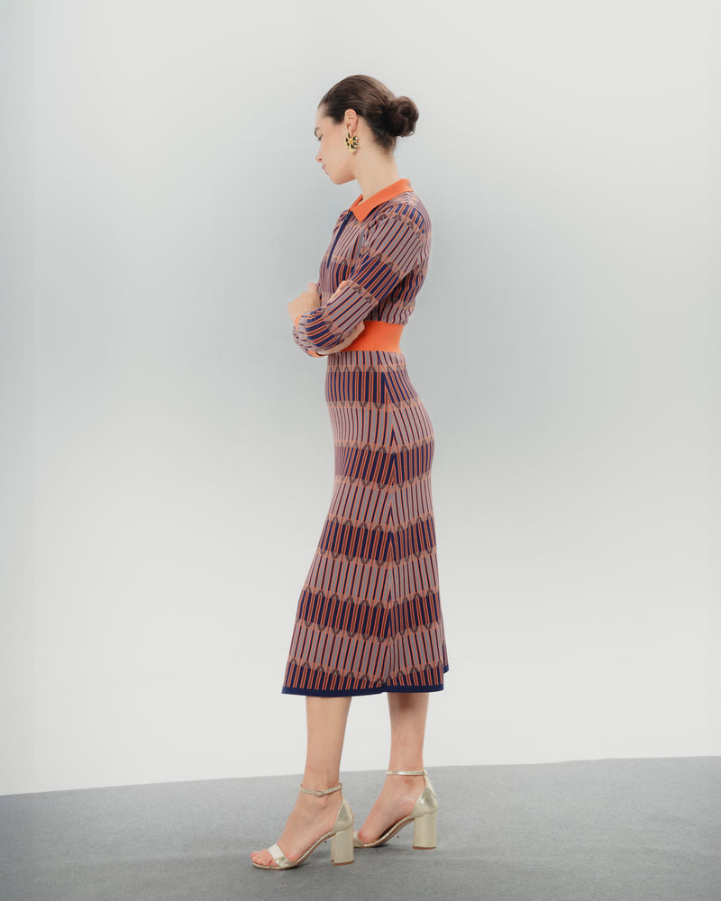 Dolores Promesas Vestido Midi Color Block Luna