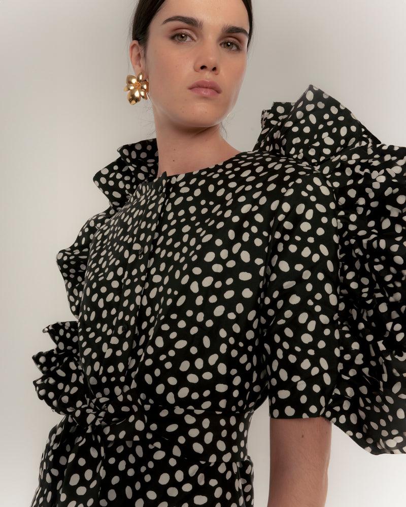 Dolores Promesas Vestido Negro Lunares Retro Dot