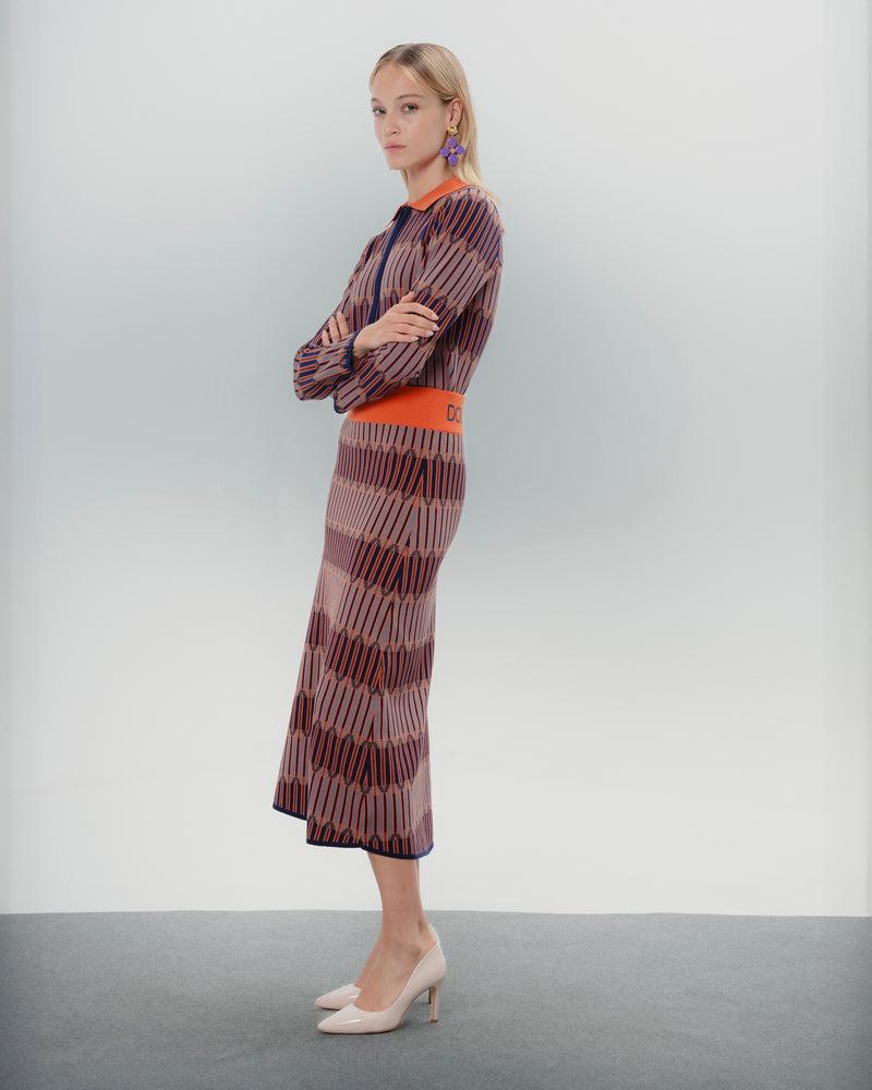 Dolores Promesas Falda De Punto Midi Geométrica Luna