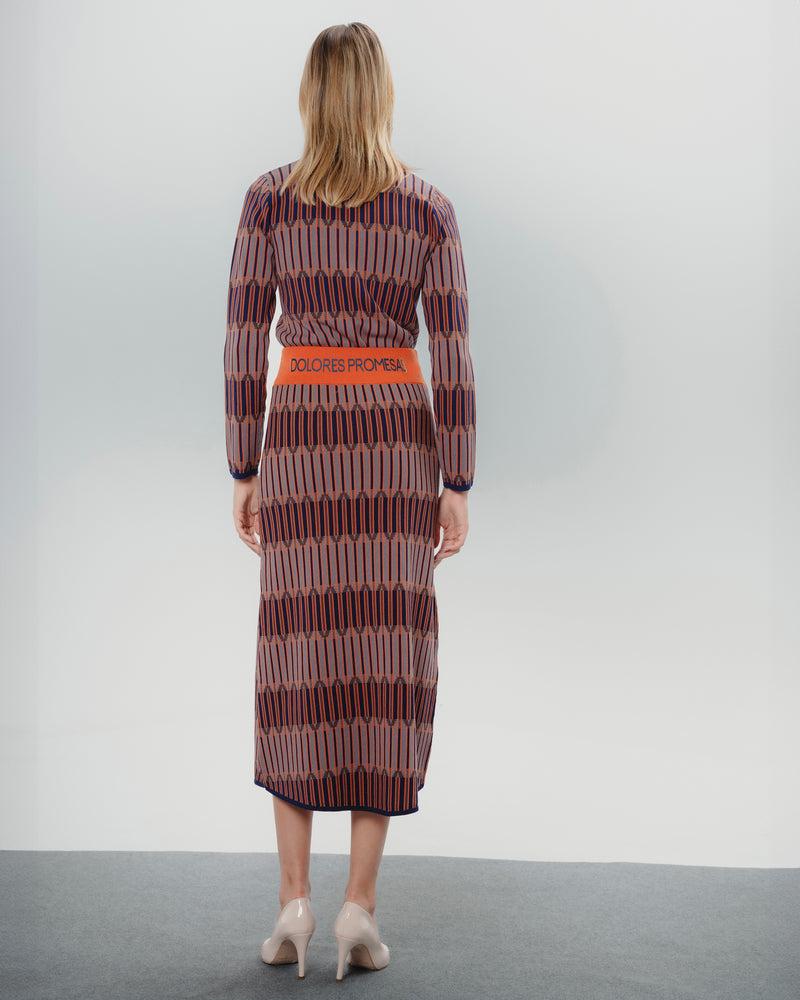 Dolores Promesas Falda De Punto Midi Geométrica Luna