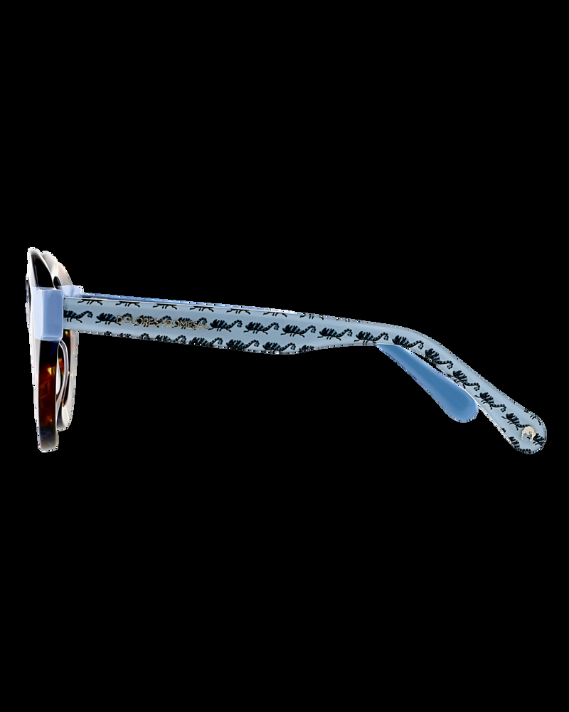 Dolores Promesas Gafa Con Corte Redondo Habana Azul Y Celeste Con Estampado De Camaleones