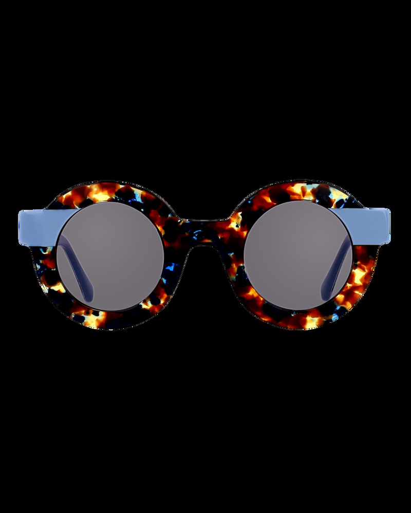 Dolores promesas Gafa con corte redondo habana azul y celeste con estampado de camaleones