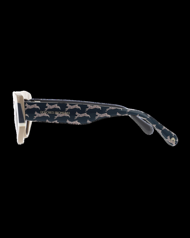 Dolores Promesas Gafa Con Tendencia A Cat Eye Beige Blanca Y Gris