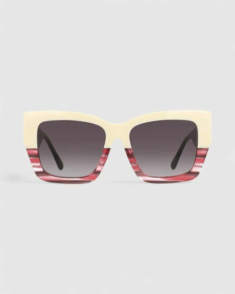 Dolores Promesas Gafa Con Tendencia A Cat Eye Beige Rosa Jaspeado Y Estampado