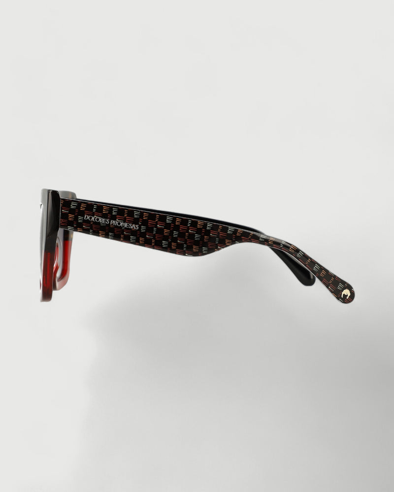 Dolores Promesas Gafa Con Tendencia A Cat Eye Habana Burdeos Y Estampado