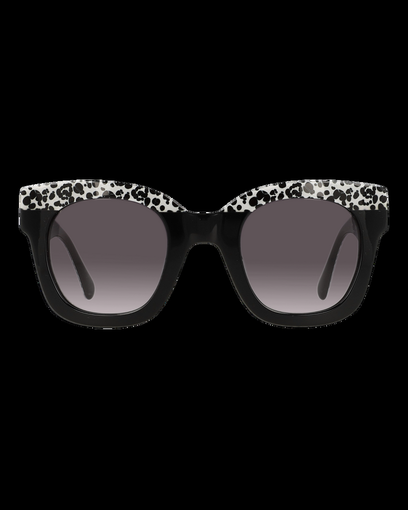 Dolores promesas Gafa con tendencia cuadrada negra con estampado de lunares