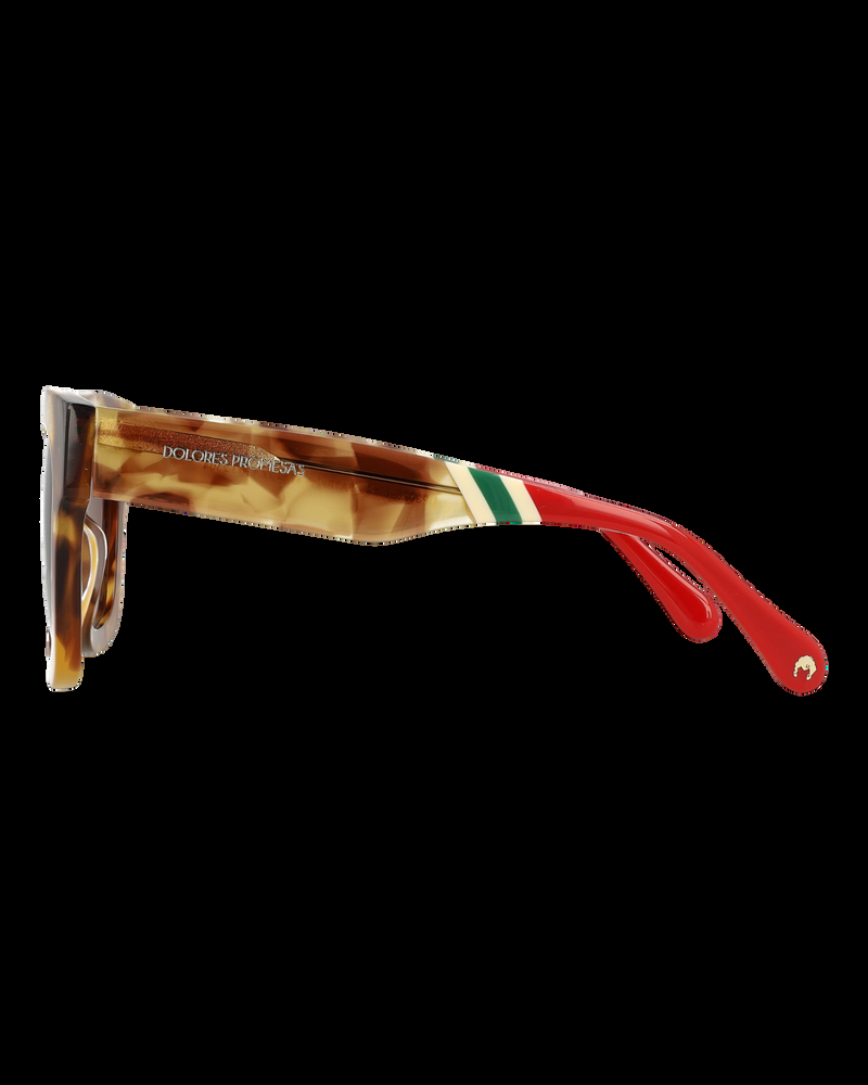 Dolores Promesas Gafa Con Tendencia Cuadrada Roja Y Negra Con Estampado De Lunares