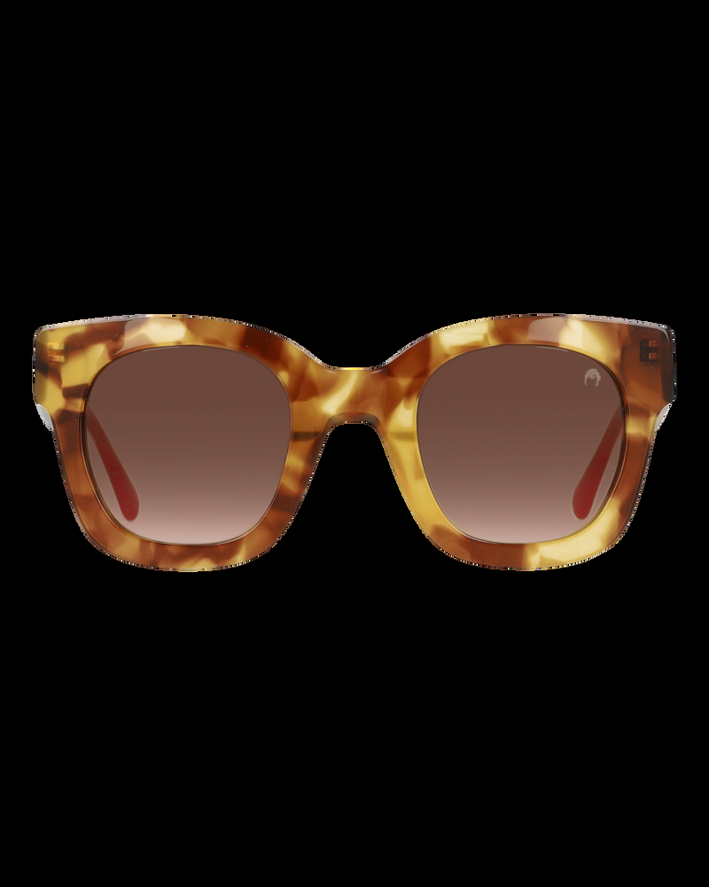 Dolores promesas Gafa con tendencia cuadrada roja y negra con estampado de lunares