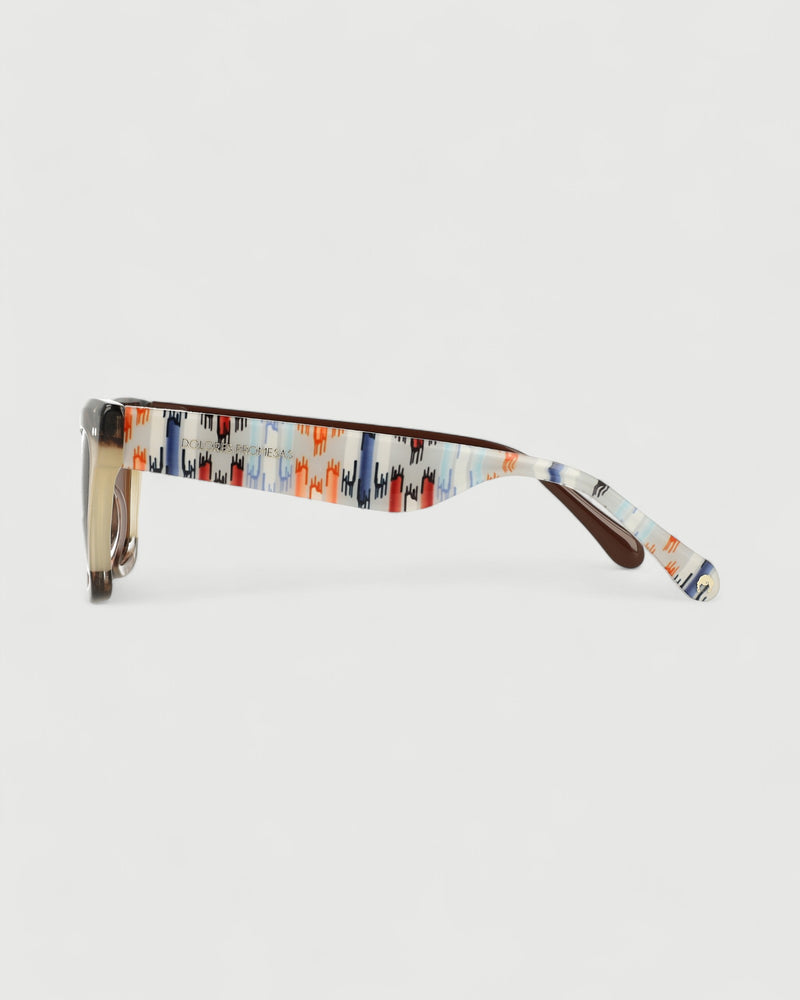 Dolores Promesas Gafa Cuadrada Marrón Jaspeado Beige Y Estampado