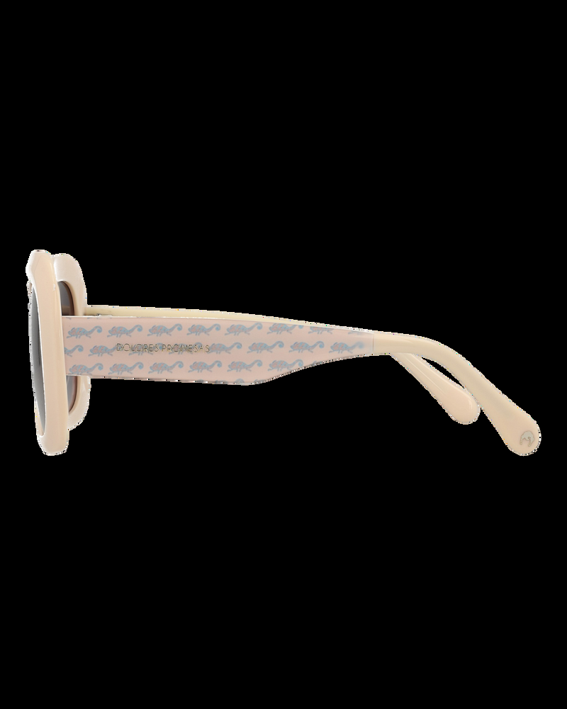Dolores Promesas Gafa De Corte Cuadrado Beige Rosado Con Estampado De Camaleones