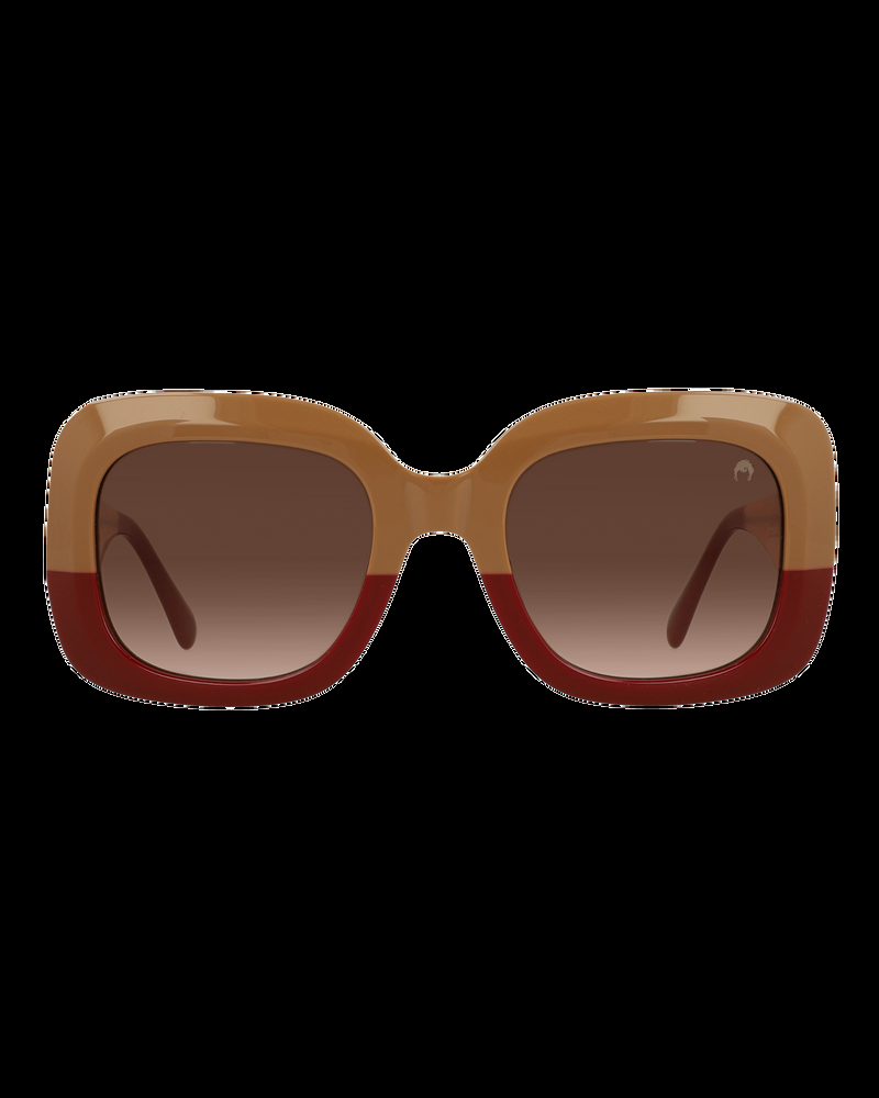 Dolores Promesas Gafa De Corte Cuadrado Marrón Y Burdeos Con Estampado Floral