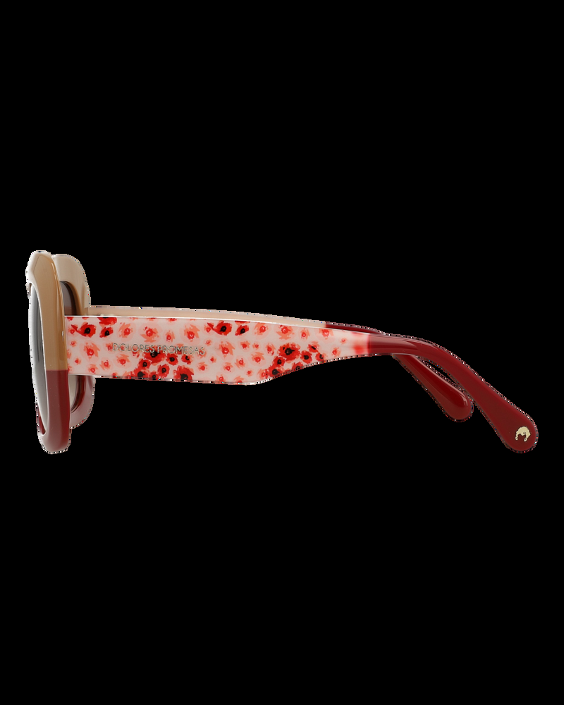 Dolores Promesas Gafa De Corte Cuadrado Marrón Y Burdeos Con Estampado Floral