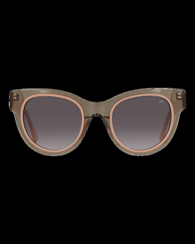 Dolores promesas Gafa ovalada gris transparente y aro rosa