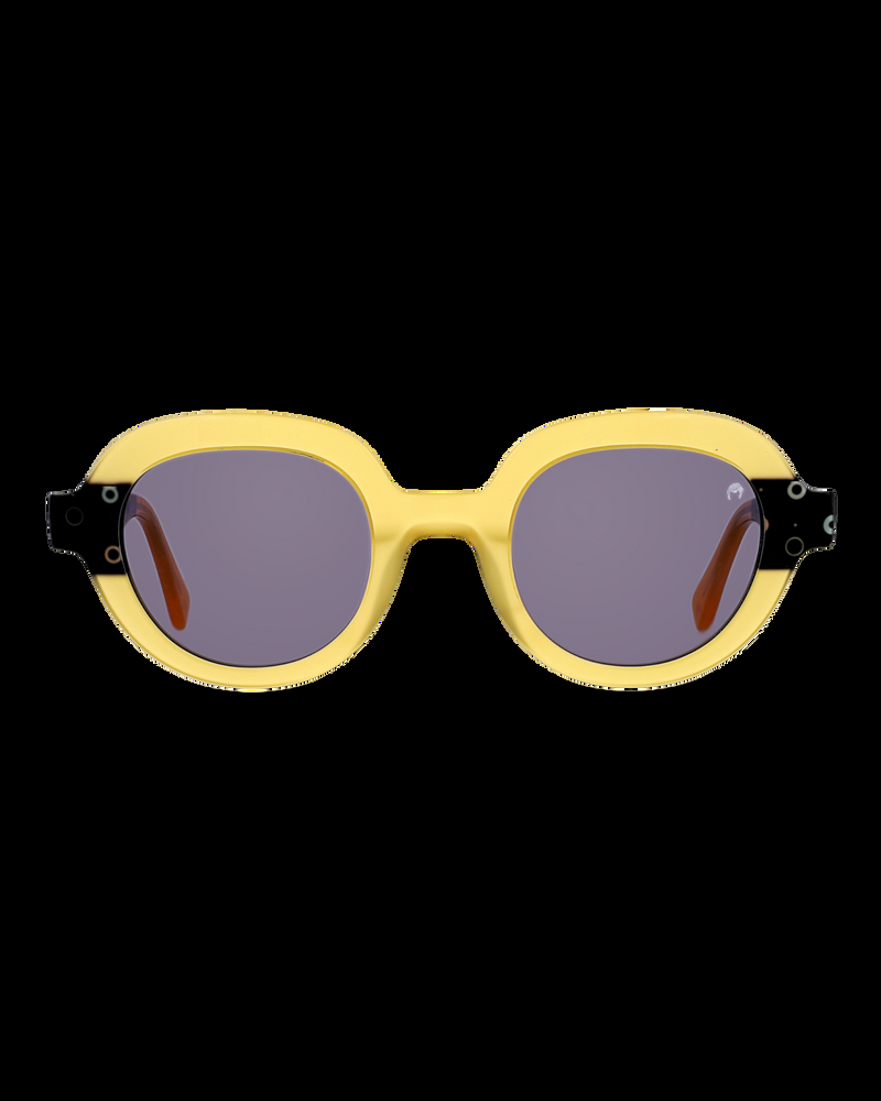 Dolores Promesas Gafa Ovalada Mostaza Con Estampado De Círuclos