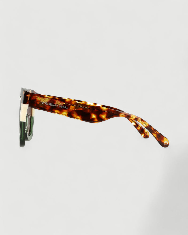 Dolores Promesas Gafa Oversize Verde Habana Y Beige