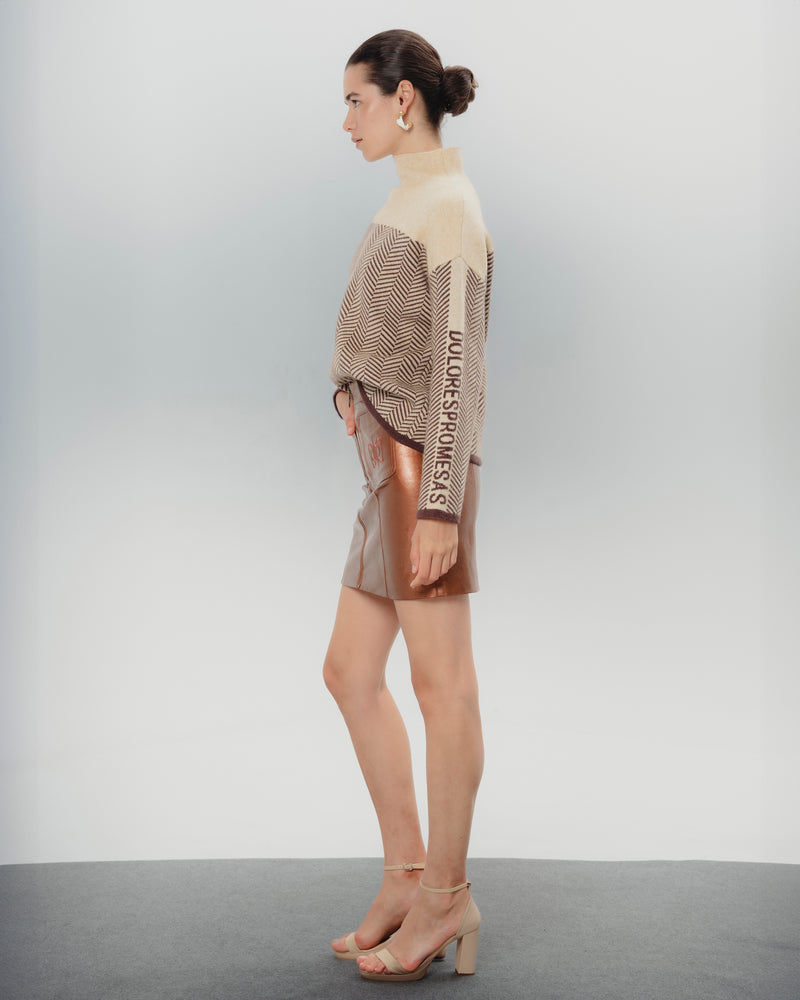 Dolores Promesas Jersey Estampado Beige Y Marrón Eva