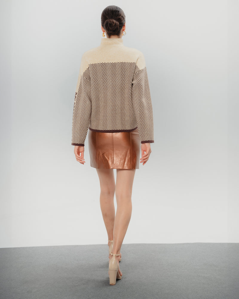 Dolores Promesas Jersey Estampado Beige Y Marrón Eva