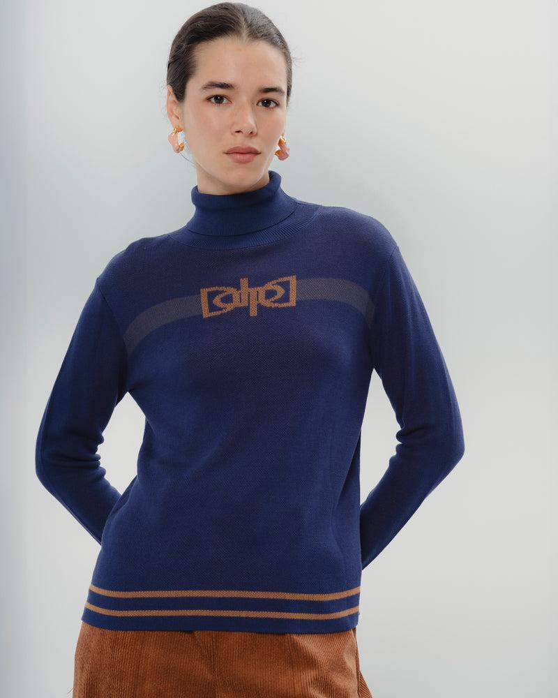 Dolores promesas Jersey Punto Azul Cuello Alto Carla