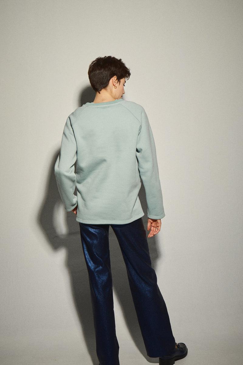 Dolores Promesas Sudadera Azul Cielo Estampado Floral