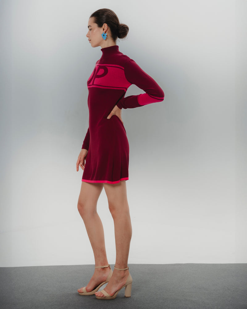 Dolores Promesas Vestido Corto Cuello Cisne Fucsia Clara