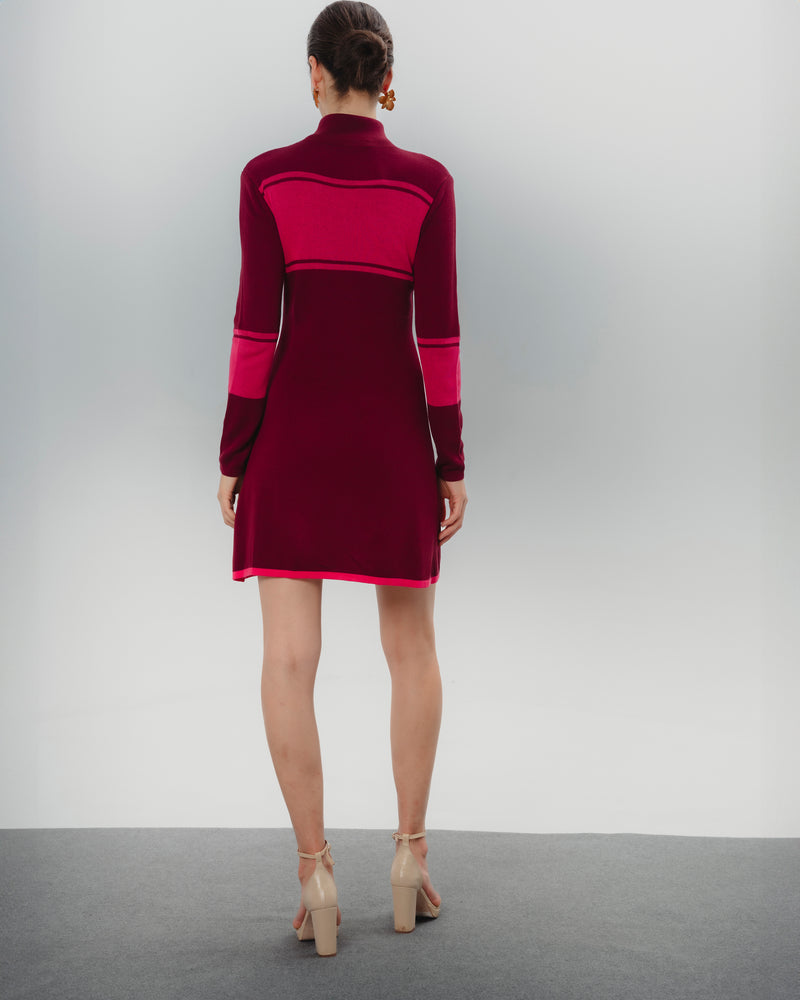 Dolores Promesas Vestido Corto Cuello Cisne Fucsia Clara