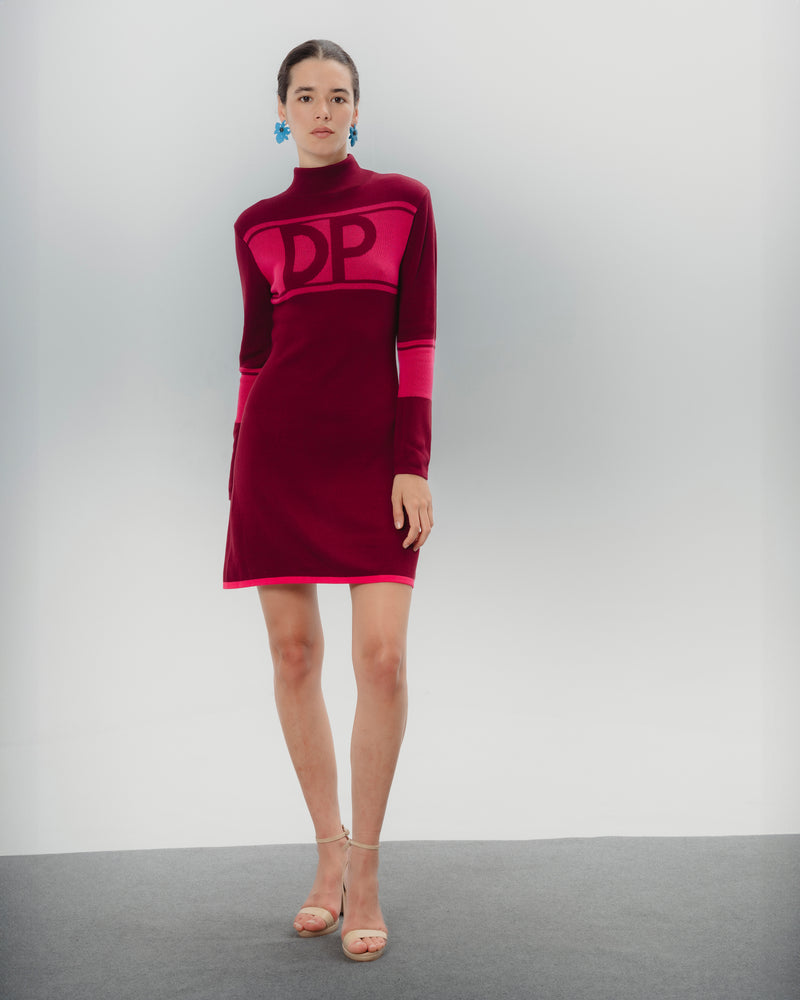 Dolores promesas Vestido Corto Cuello Cisne Fucsia Clara