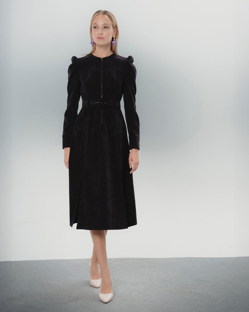 Dolores Promesas Vestido Negro Filipa Manga Abullonada