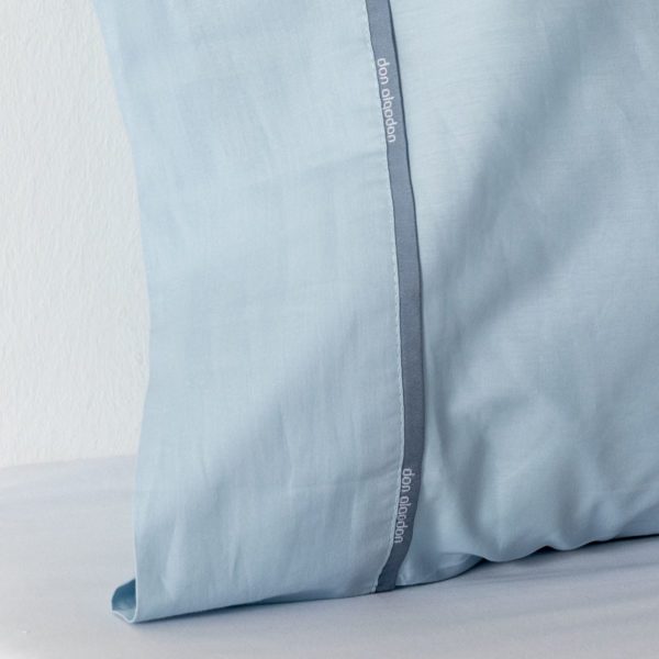 Don algodon Funda Almohada Percal 180 Hilos Cielo