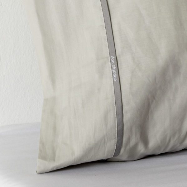 Don algodon Funda Almohada Percal 180 Hilos Gris