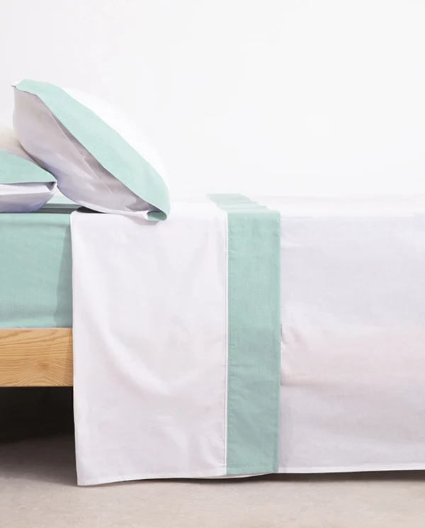 Don Algodon Juego De Sábanas Oxford Aguamarina
