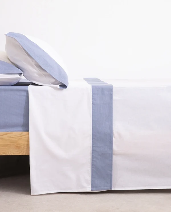 Don Algodon Juego De Sábanas Oxford Azul