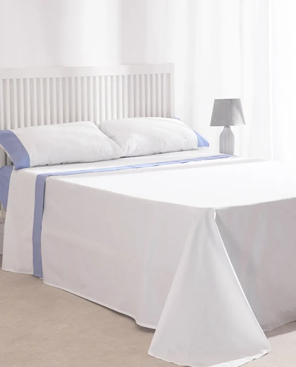 Don algodon Juego de Sábanas Oxford Azul