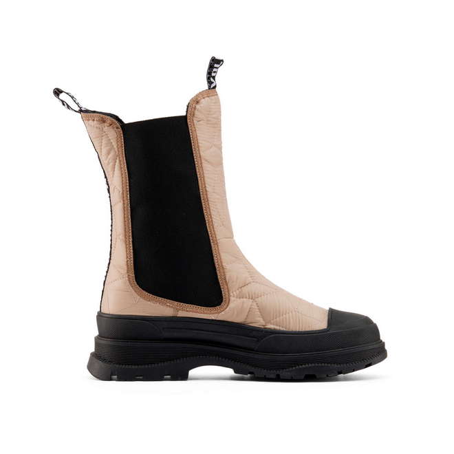 Duuo Botas Chelsea Beige Con Plataforma Mujer