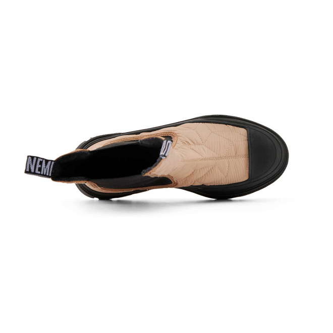 Duuo Botas Chelsea Beige Con Plataforma Mujer