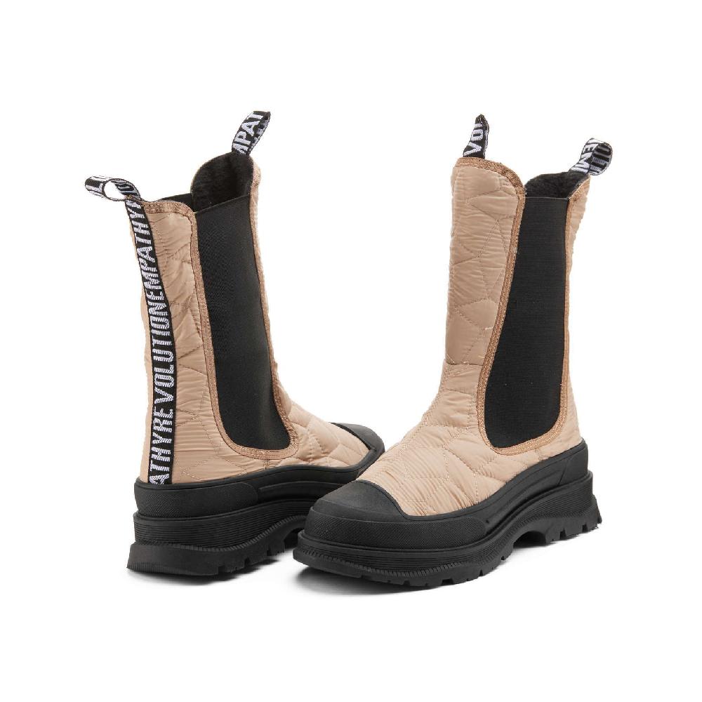 Duuo Botas chelsea beige con plataforma mujer