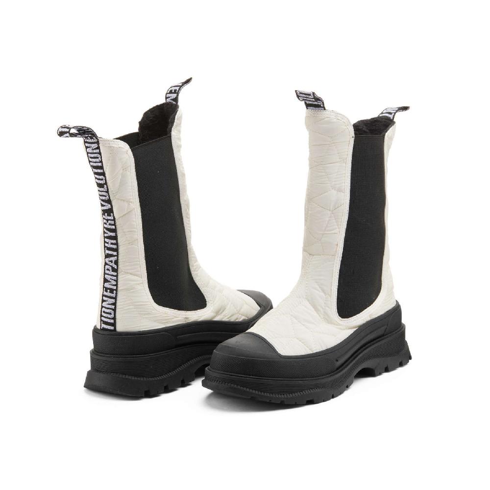 Duuo Botas chelsea blancas con plataforma mujer