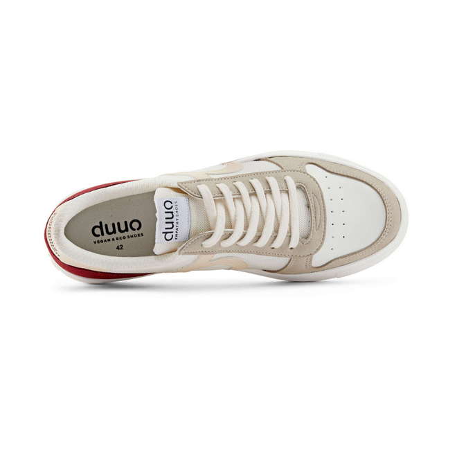 Duuo Zapatillas Blancas Casual Con Detalle Rojo