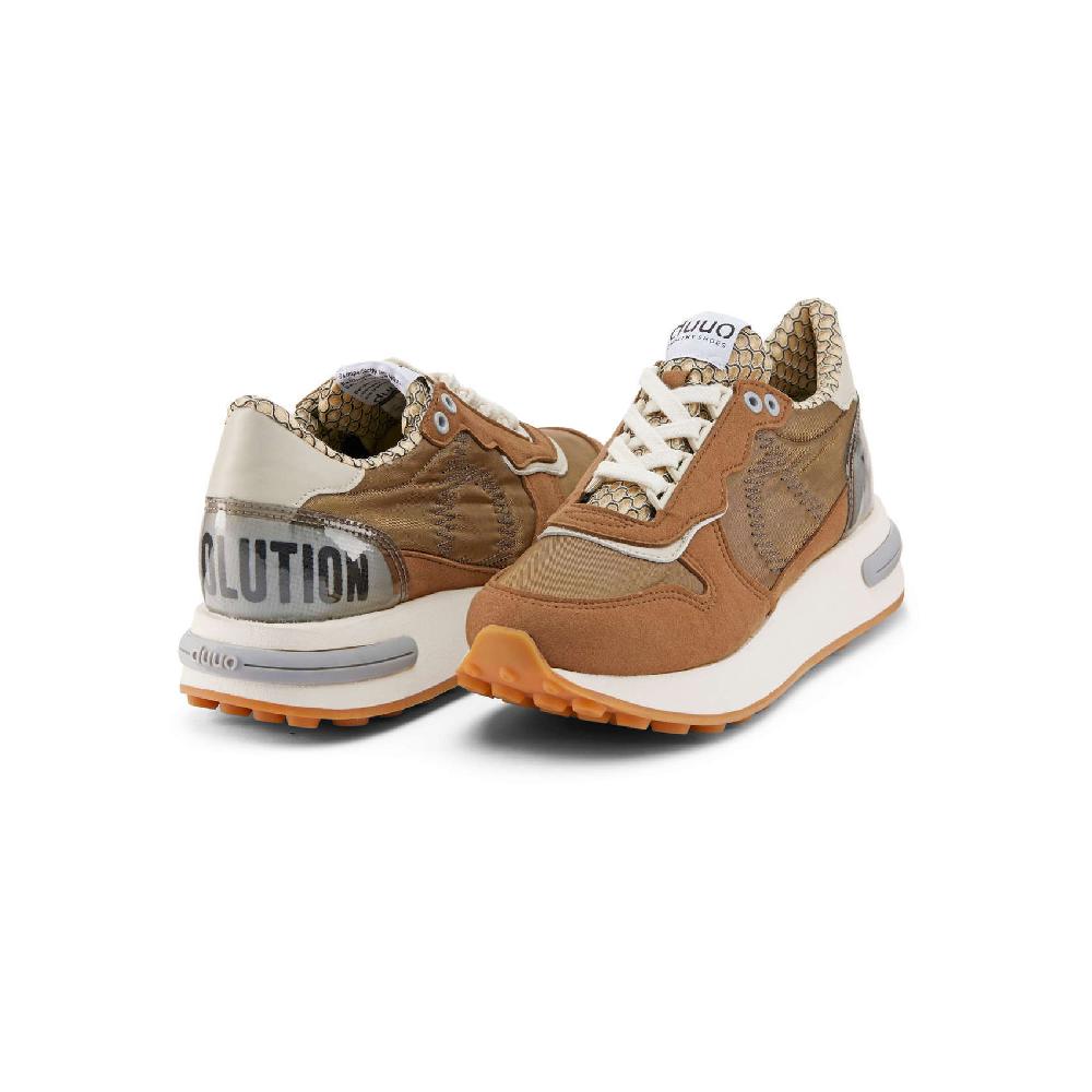 Duuo Zapatillas marrones retro con cuña mujer